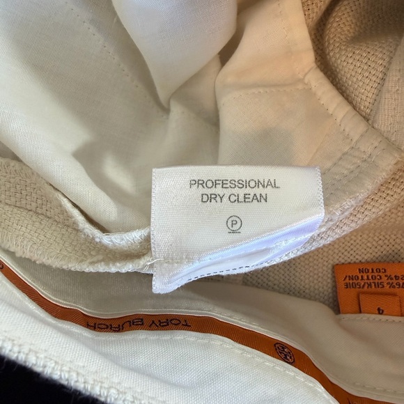 Tory Burch Pants Cream off-white size 4 silk cotton - Picture 5 of 13